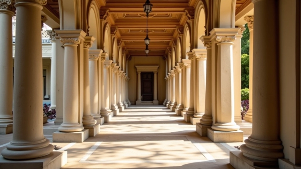 Historická lázeňská kolonáda s klasickou evropskou architekturou